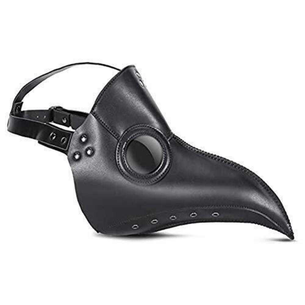 3294 Plague Bird Beak Doctor Mask,Long Nose Bird Beak Black Plaque Mask